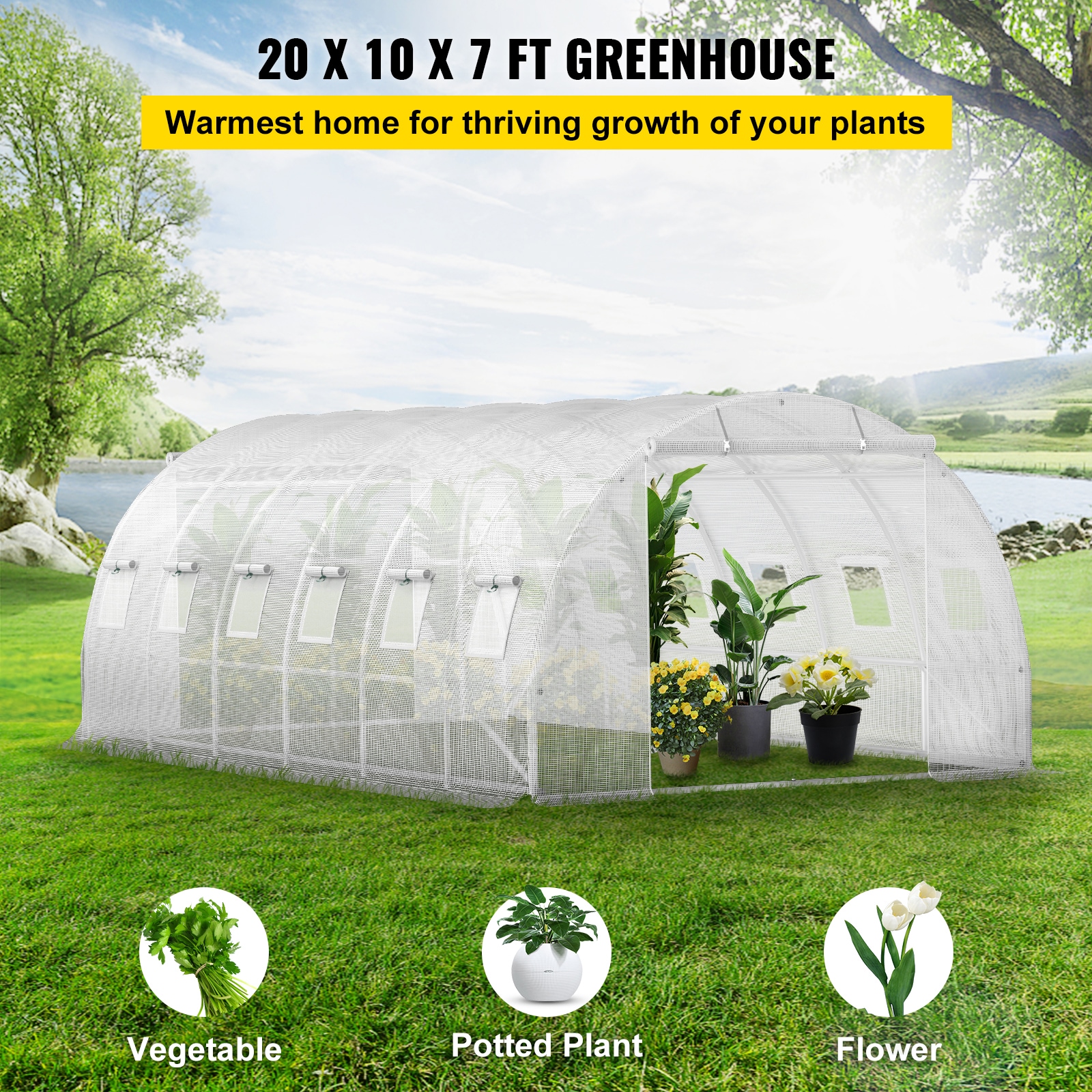 Walk-in Tunnel Greenhouse With Galvanized Steel Frame And Windows_voghion.com